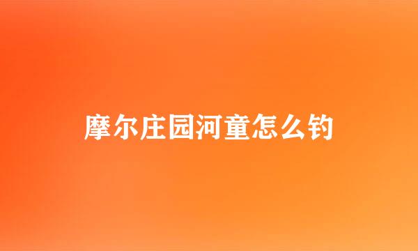 摩尔庄园河童怎么钓