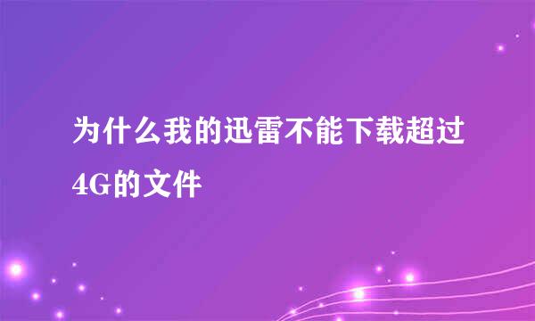 为什么我的迅雷不能下载超过4G的文件