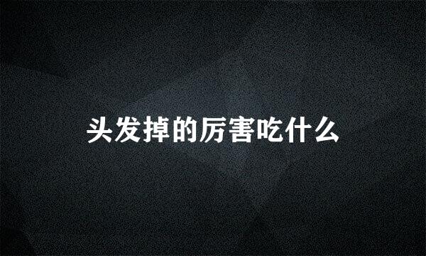 头发掉的厉害吃什么