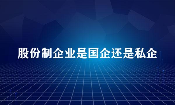 股份制企业是国企还是私企