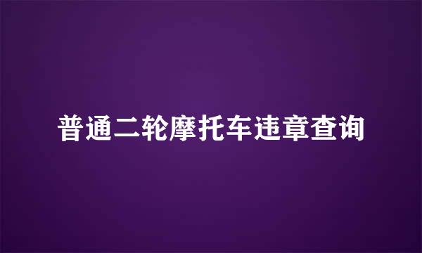 普通二轮摩托车违章查询