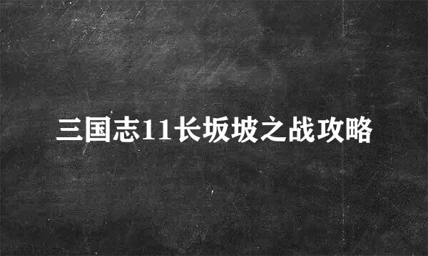 三国志11长坂坡之战攻略