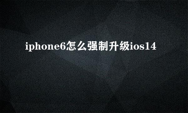 iphone6怎么强制升级ios14