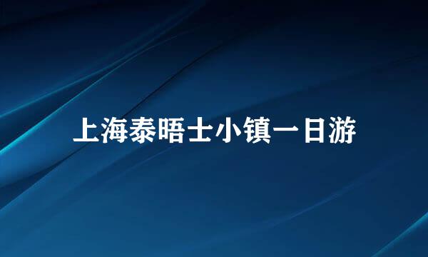 上海泰晤士小镇一日游