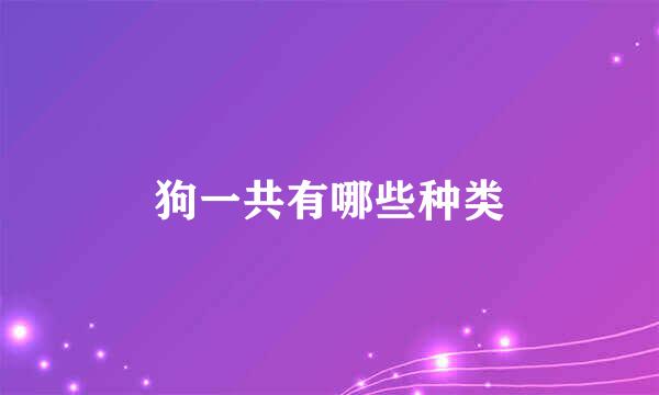 狗一共有哪些种类
