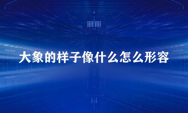 大象的样子像什么怎么形容