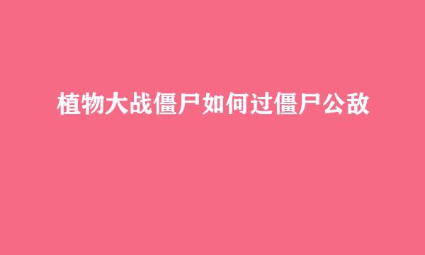 植物大战僵尸如何过僵尸公敌