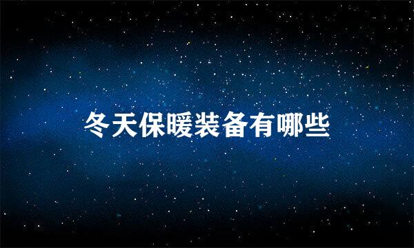 冬天保暖装备有哪些