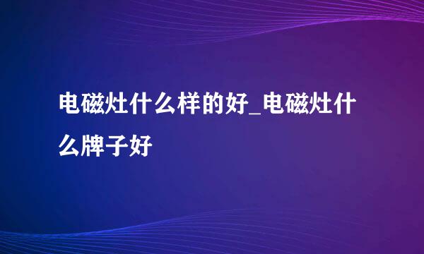 电磁灶什么样的好_电磁灶什么牌子好