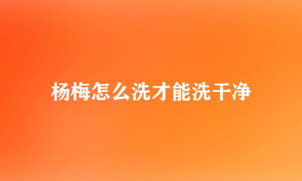 杨梅怎么洗才能洗干净