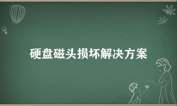 硬盘磁头损坏解决方案