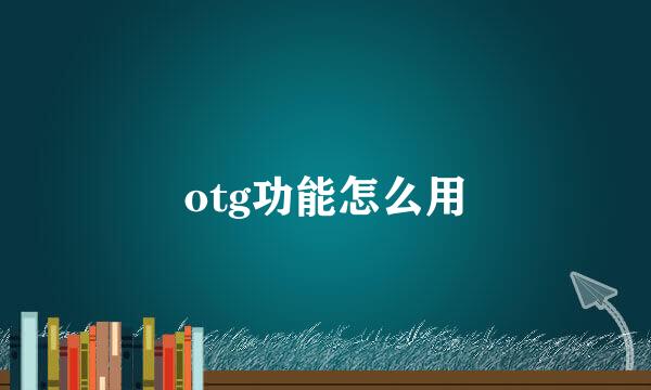 otg功能怎么用