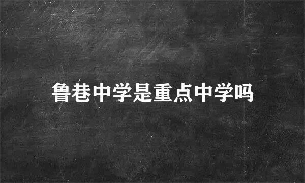 鲁巷中学是重点中学吗