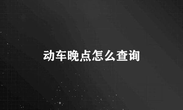 动车晚点怎么查询