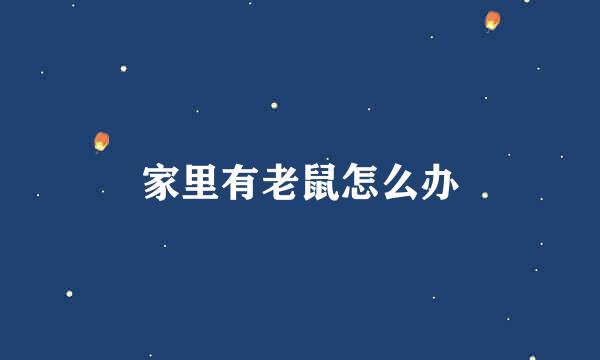 家里有老鼠怎么办