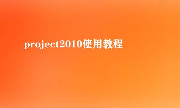 project2010使用教程