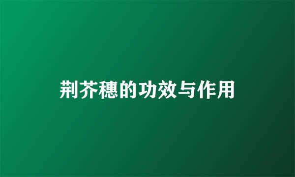 荆芥穗的功效与作用
