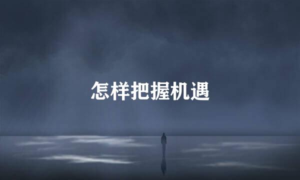 怎样把握机遇