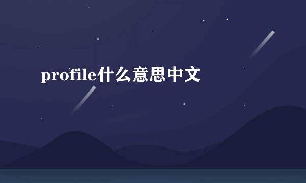 profile什么意思中文