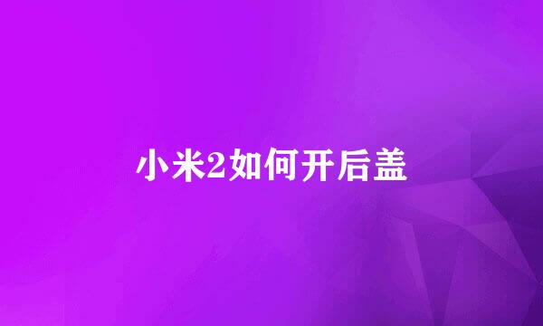 小米2如何开后盖