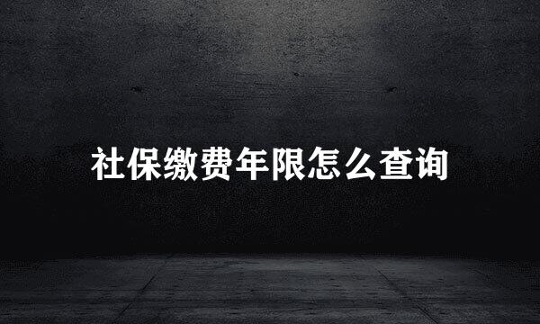 社保缴费年限怎么查询