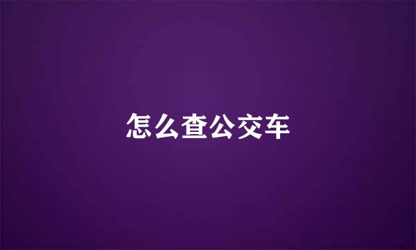 怎么查公交车