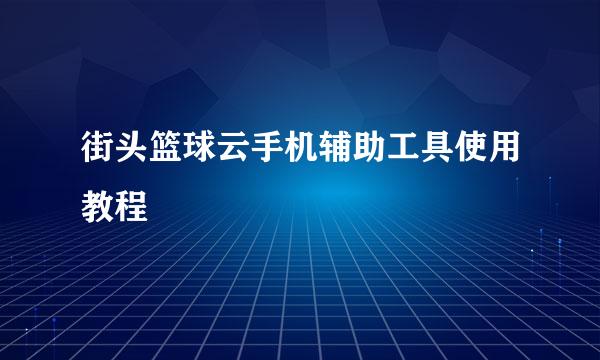 街头篮球云手机辅助工具使用教程
