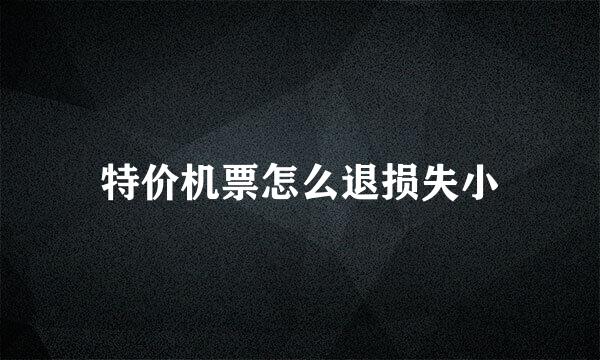 特价机票怎么退损失小