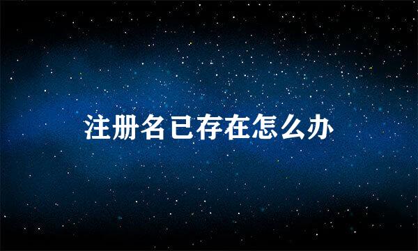 注册名已存在怎么办