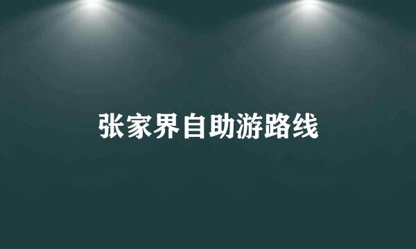 张家界自助游路线