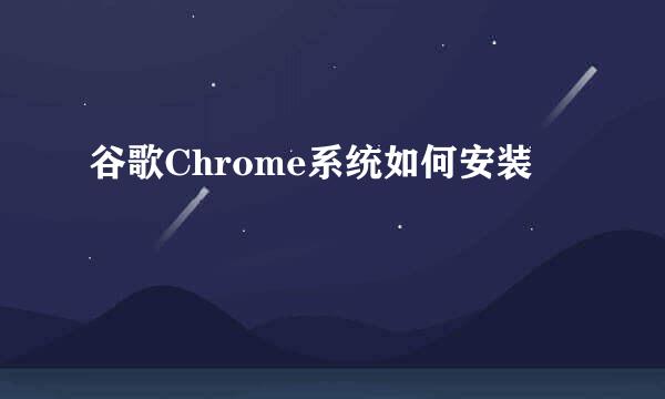谷歌Chrome系统如何安装