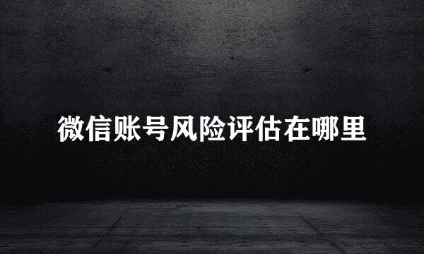 微信账号风险评估在哪里