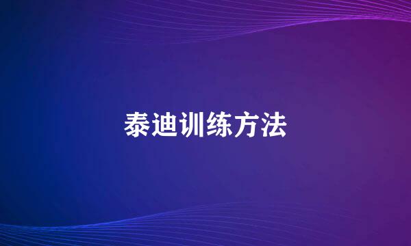 泰迪训练方法