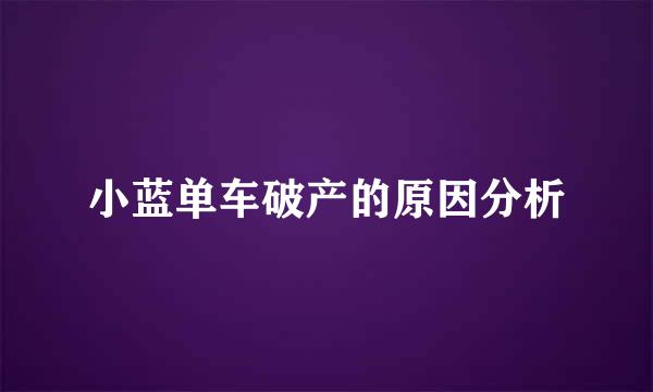 小蓝单车破产的原因分析