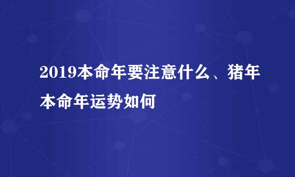 2019本命年要注意什么、猪年本命年运势如何