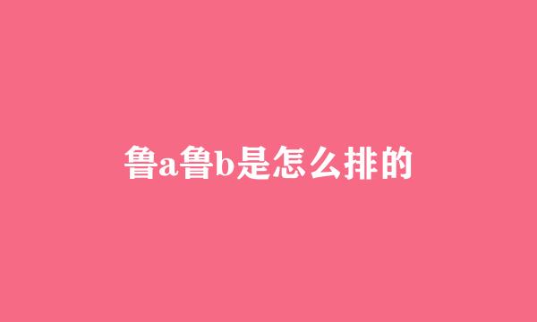 鲁a鲁b是怎么排的