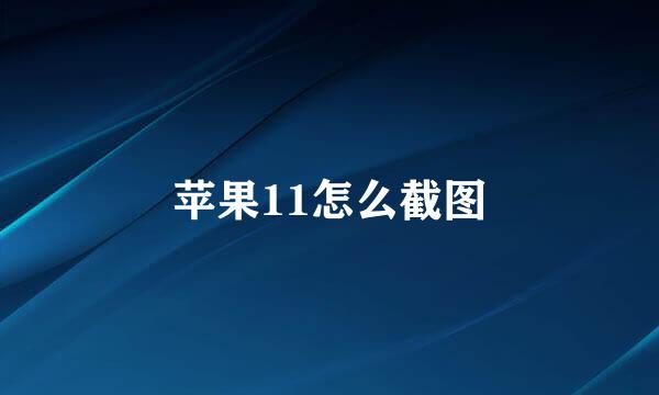 苹果11怎么截图