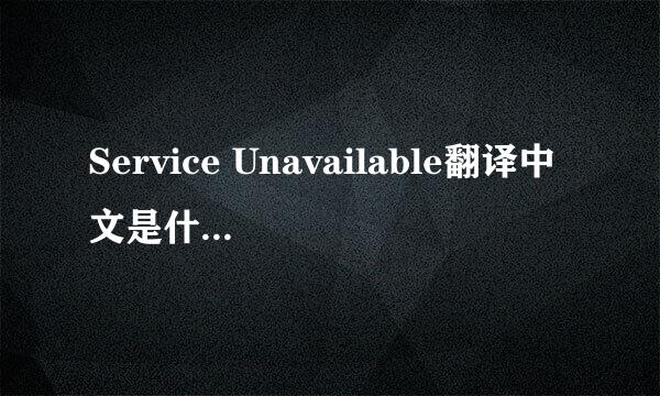 Service Unavailable翻译中文是什么意思啊