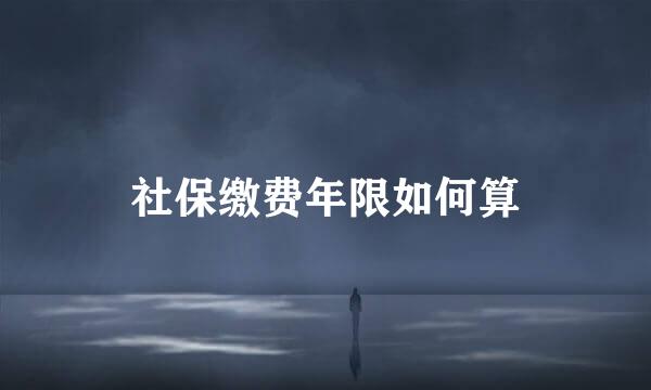 社保缴费年限如何算
