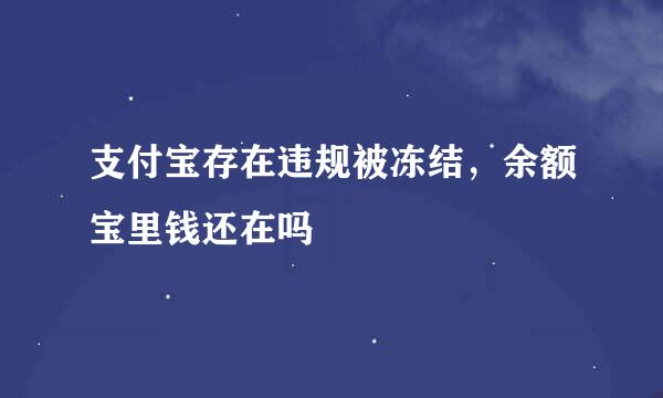 支付宝存在违规被冻结，余额宝里钱还在吗