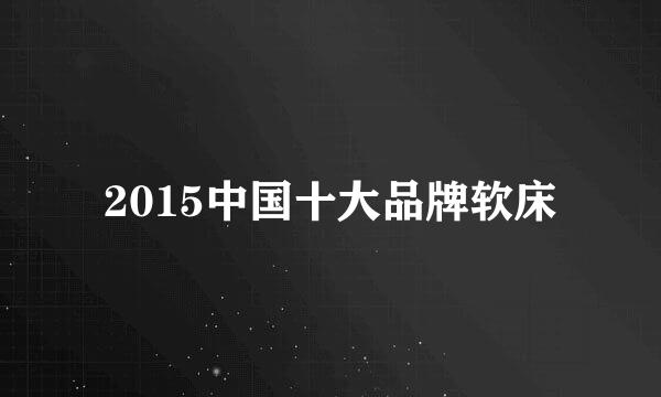 2015中国十大品牌软床