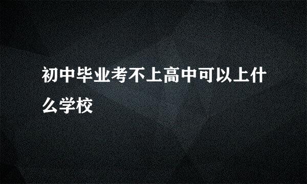 初中毕业考不上高中可以上什么学校