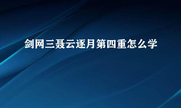 剑网三聂云逐月第四重怎么学