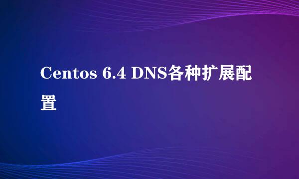 Centos 6.4 DNS各种扩展配置