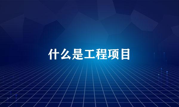 什么是工程项目