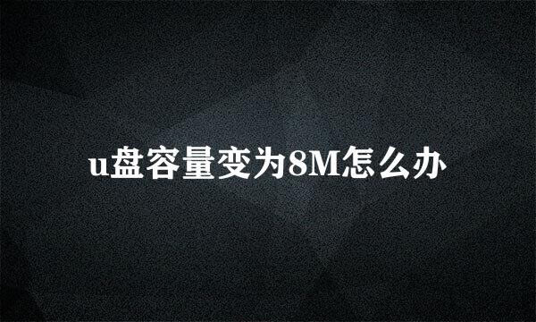 u盘容量变为8M怎么办