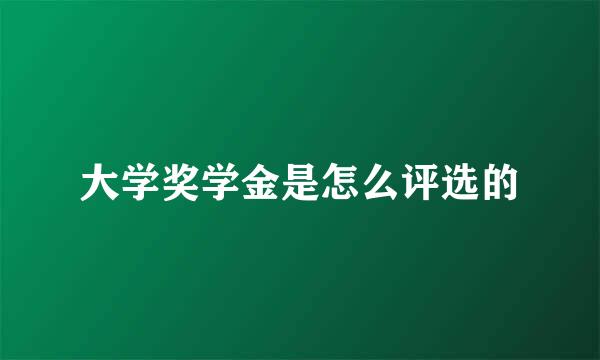 大学奖学金是怎么评选的