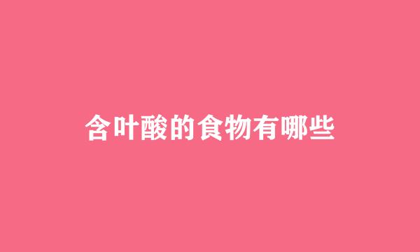 含叶酸的食物有哪些