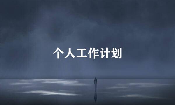 个人工作计划