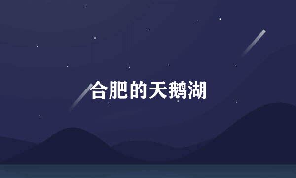 合肥的天鹅湖